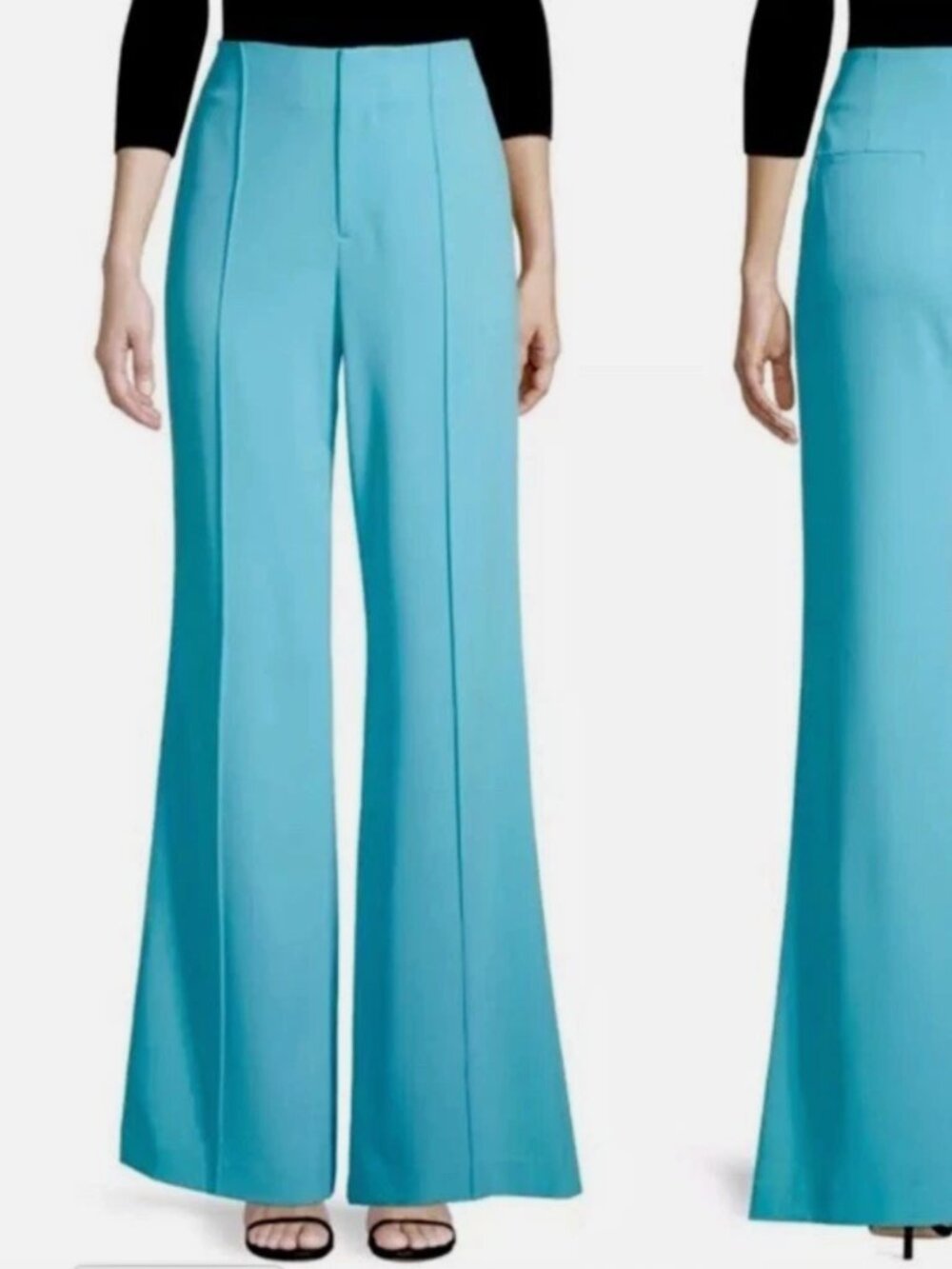 Alice + Olivia Aqua Wide-Leg Pants